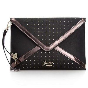 Guess Envelope Black Beaded Clutch Wristle…